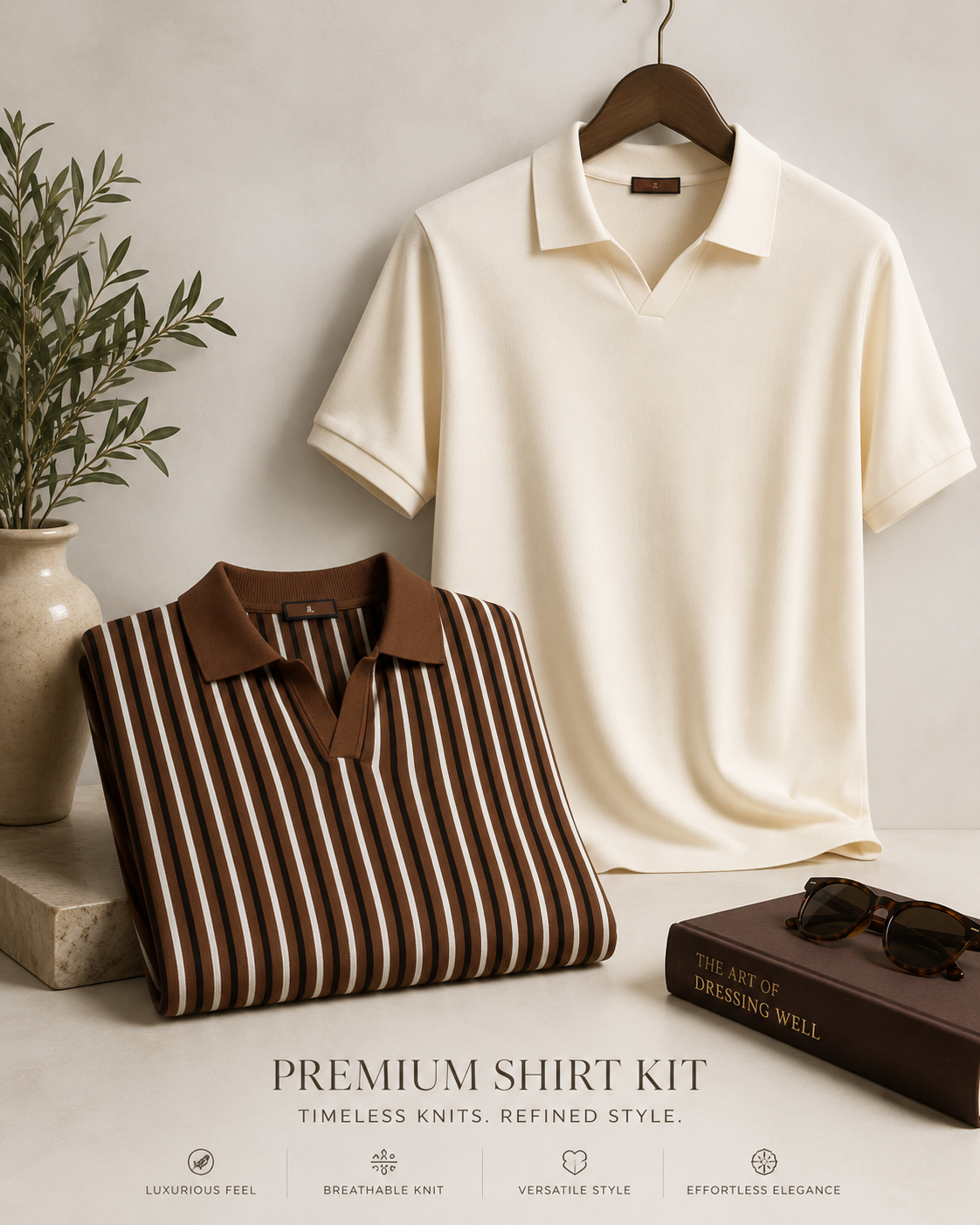 The Monaco & Striped Knit Polo Set