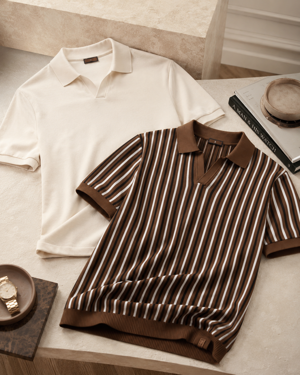 The Monaco & Striped Knit Polo Set