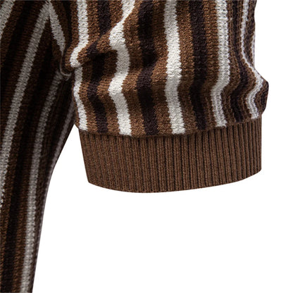 Striped Knit Polo Shirt