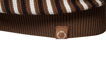 Striped Knit Polo Shirt