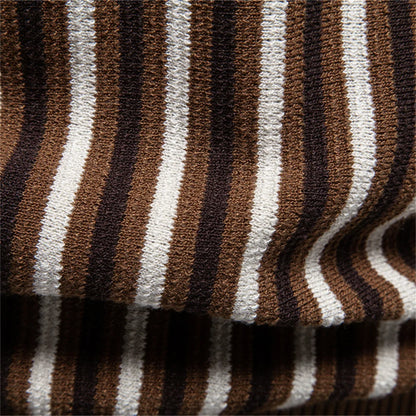 Striped Knit Polo Shirt