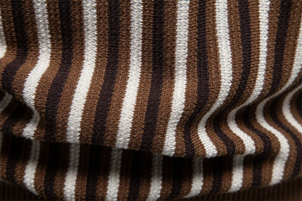 Striped Knit Polo Shirt