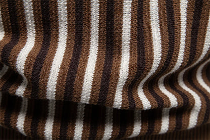 Striped Knit Polo Shirt