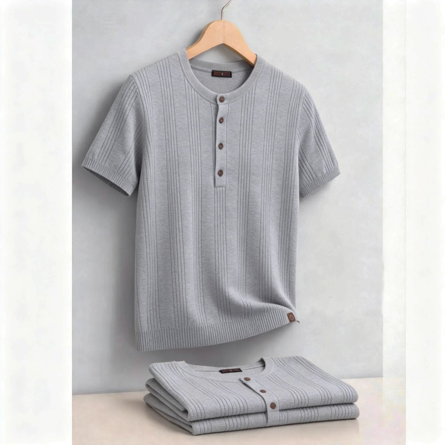 The Hudson Henley Knit Shirt