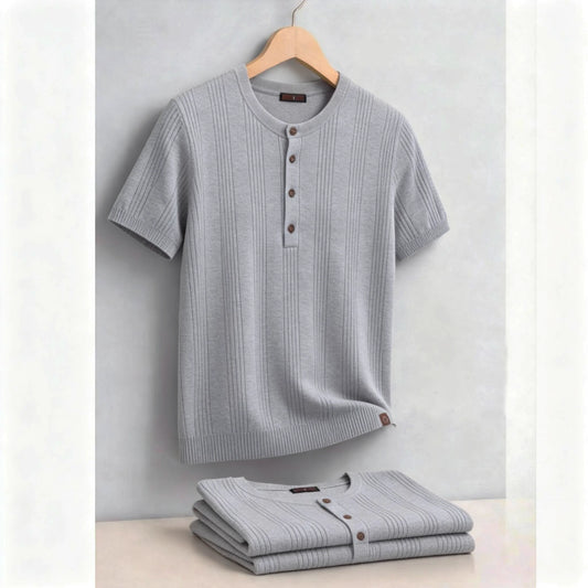 The Hudson Henley Knit Shirt