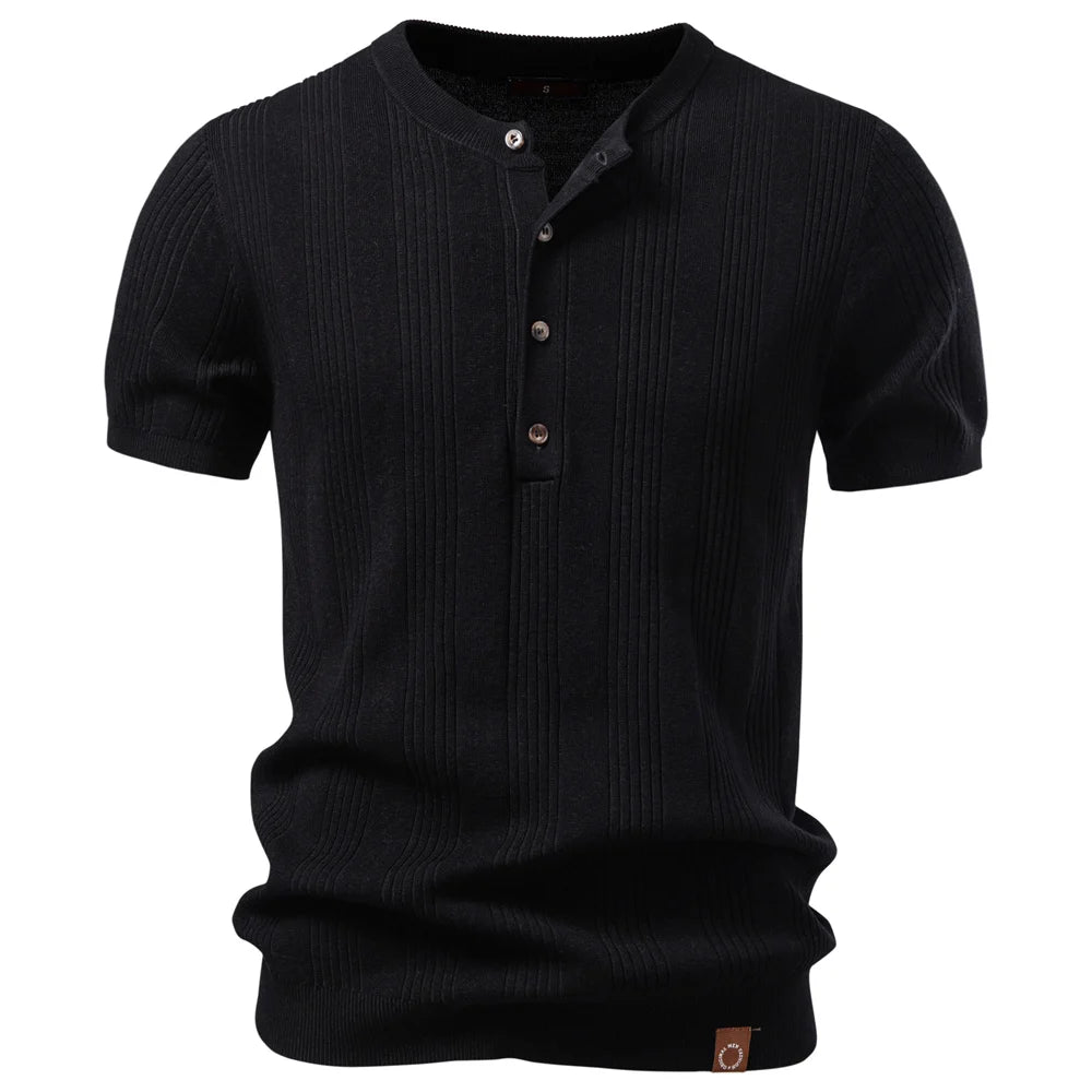 The Hudson Henley Knit Shirt